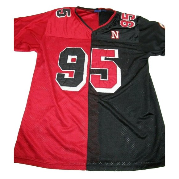 Vintage NEW YORK #95 Legendary Classic Red Black Jersey Size XL X-Large Frayed - Picture 2 of 11